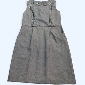 A. Byer grey dress with faux leather details Size 7